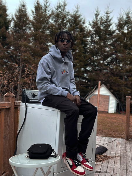 Grey “untitled Bliss” Embroidered Hoodie